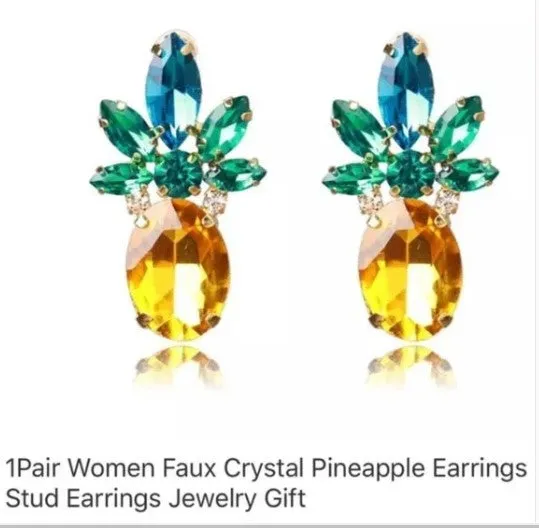 50% OFF Brand New Cute Pineapple 🍍 Earrings Yellow Green . Women's Ladies Fashion Jewelry
