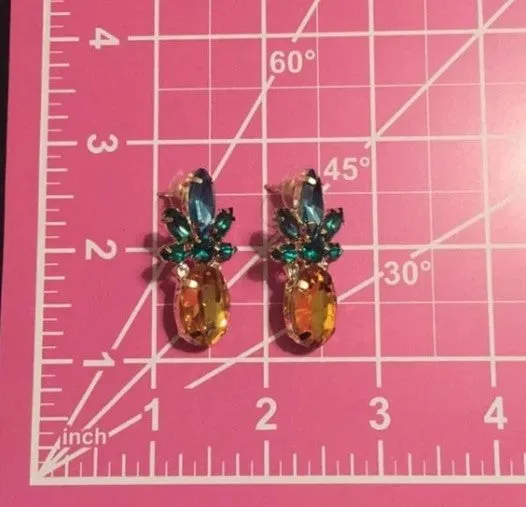 50% OFF Brand New Cute Pineapple 🍍 Earrings Yellow Green . Women's Ladies Fashion Jewelry