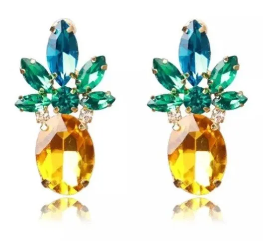50% OFF Brand New Cute Pineapple 🍍 Earrings Yellow Green . Women's Ladies Fashion Jewelry