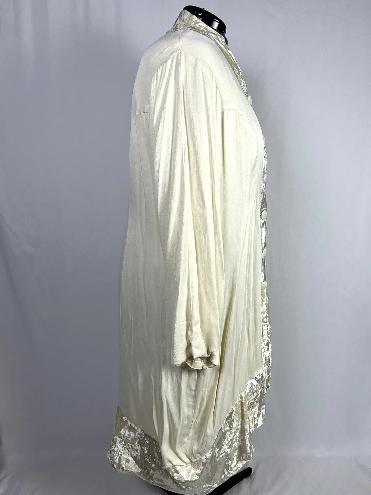 Angel of Love by Nataya Size 3X (24) Cream Velvet Duster Jacket