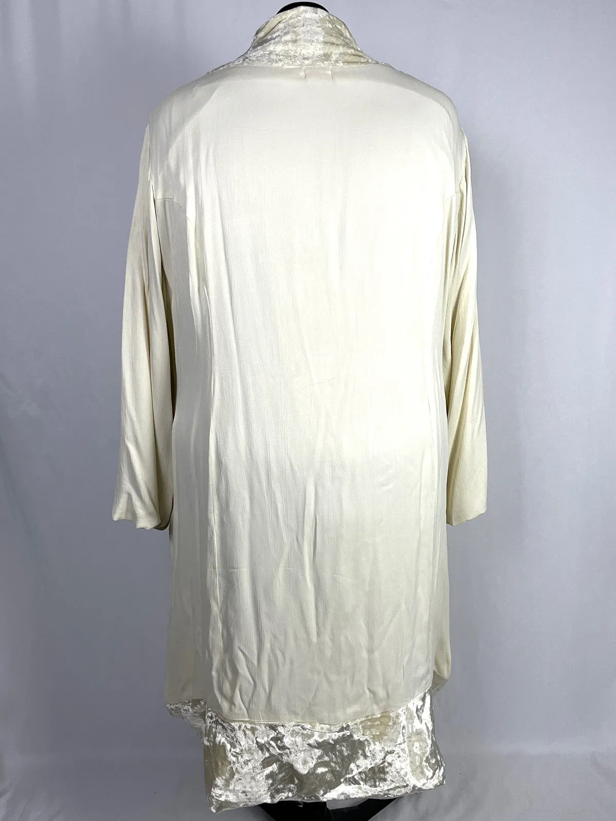 Angel of Love by Nataya Size 3X (24) Cream Velvet Duster Jacket