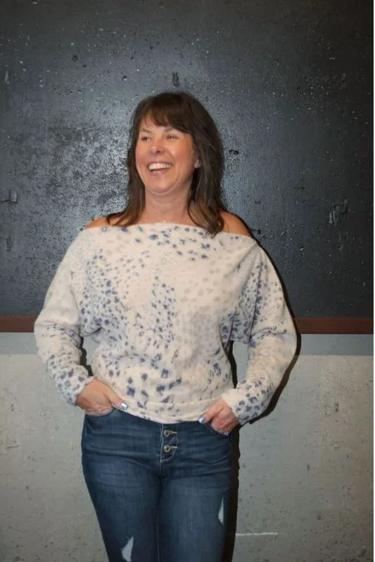 Animal Print Off the Shoulder Top