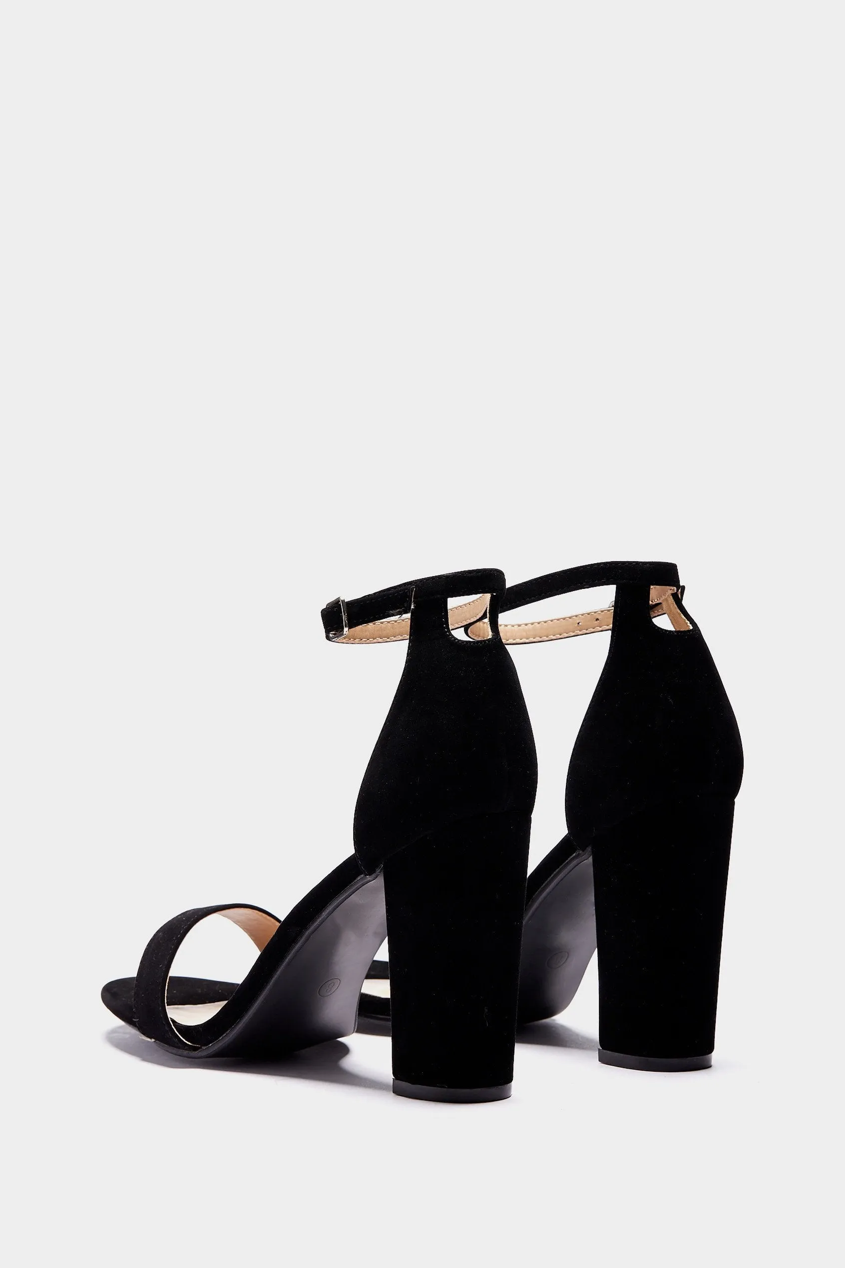 Black Block Heel Strappy Sandal