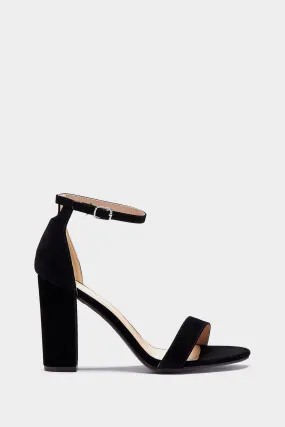 Black Block Heel Strappy Sandal