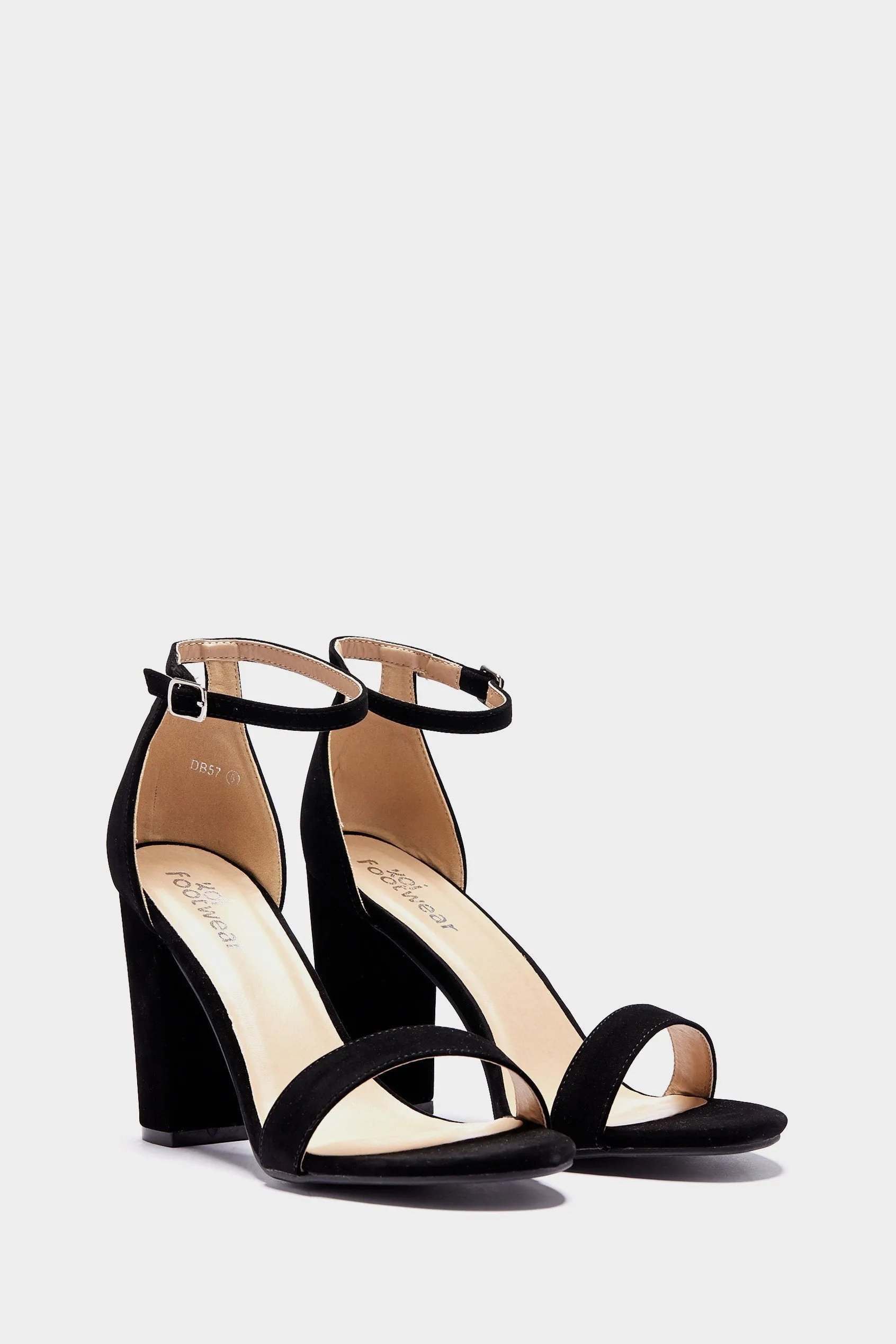 Black Block Heel Strappy Sandal