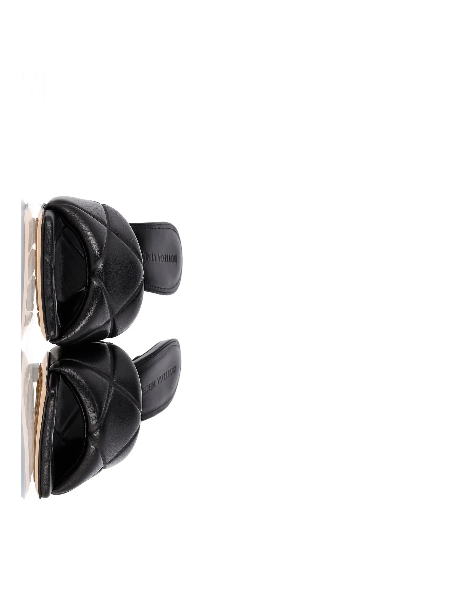 Black Lambskin Leather Square Toe High Heel Mules