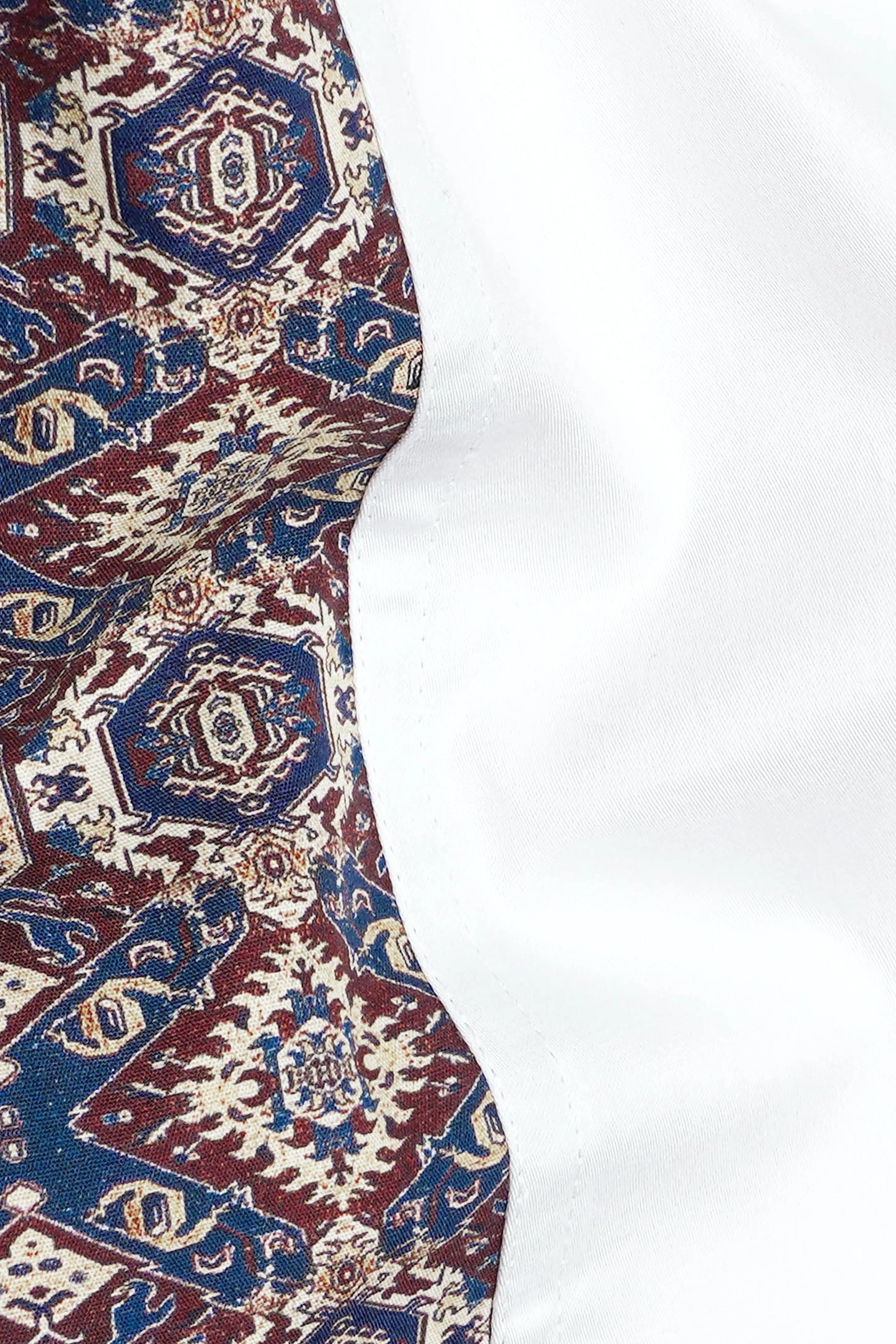 Bright White Ancient Printed Back Super Soft Premium Cotton Shirt