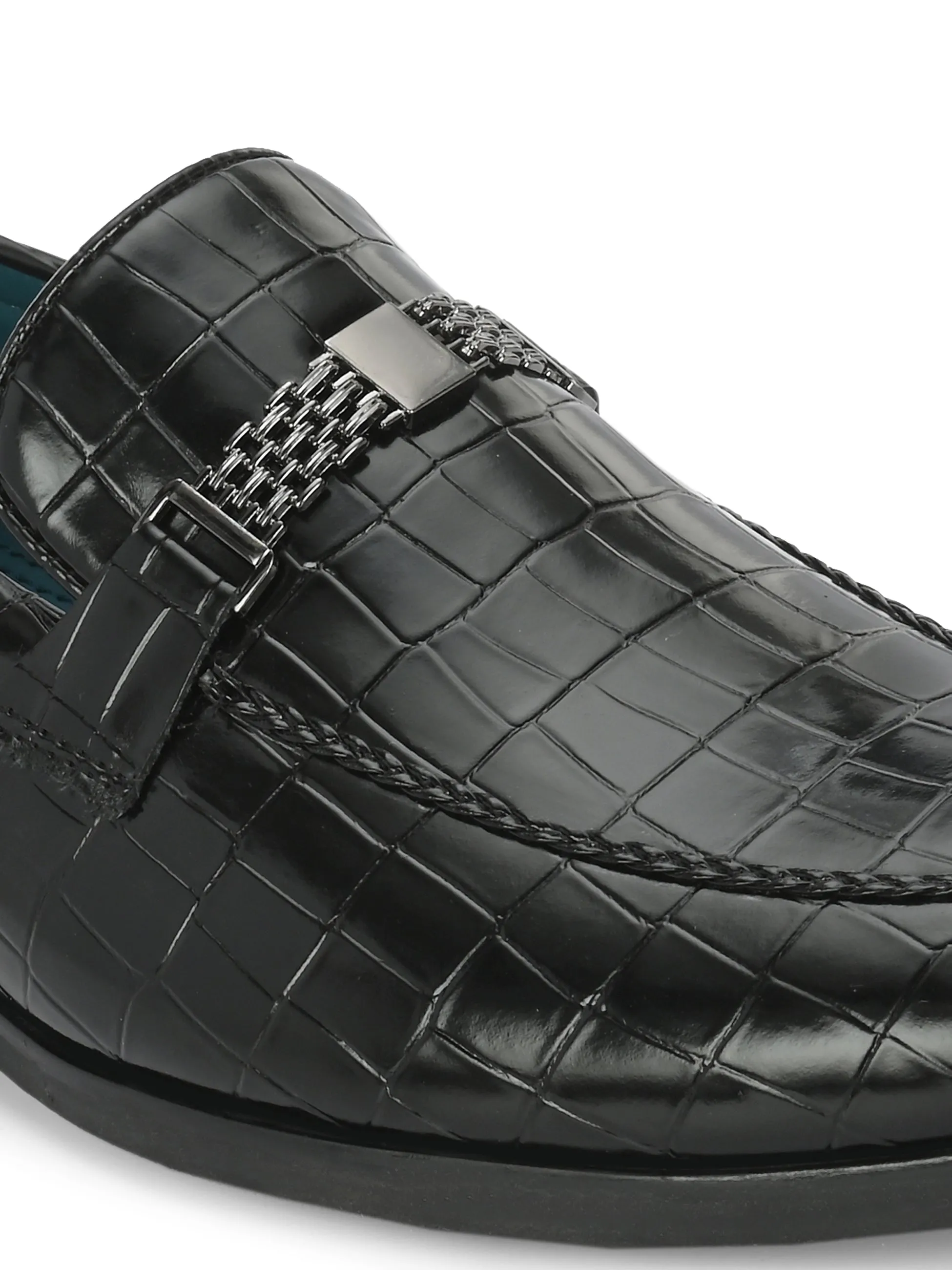 Gianni Black Buckle Slip-Ons
