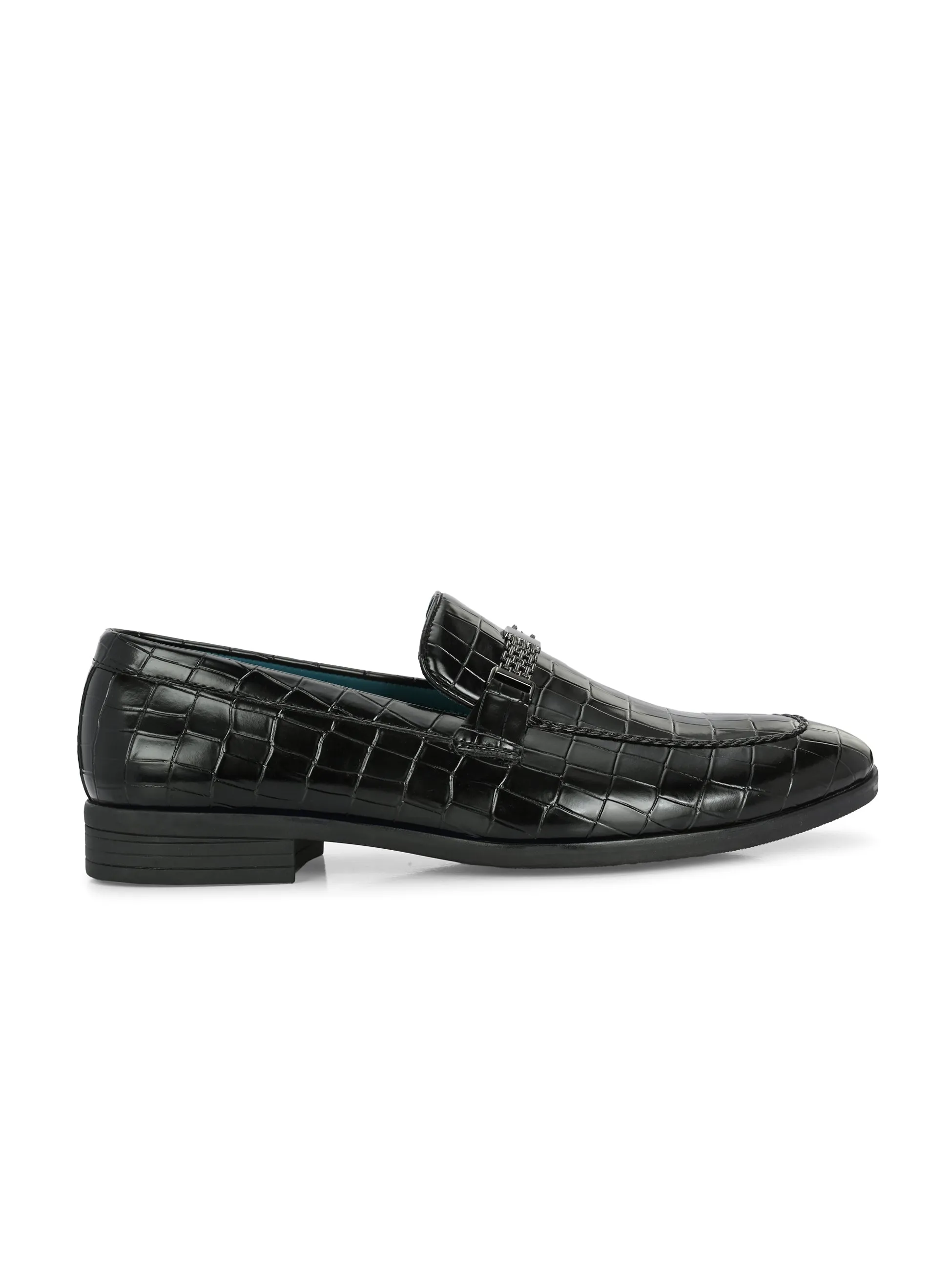 Gianni Black Buckle Slip-Ons