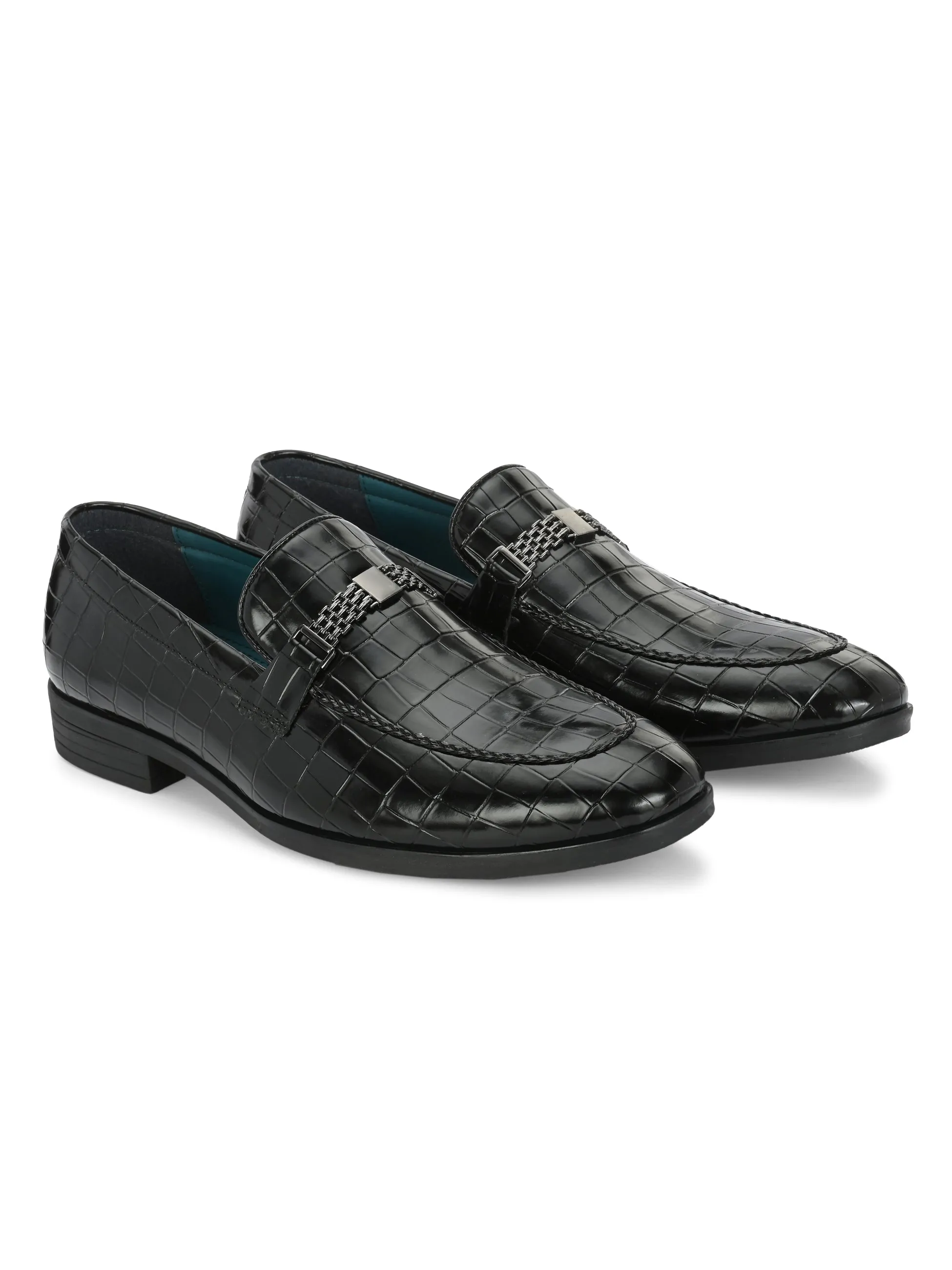 Gianni Black Buckle Slip-Ons