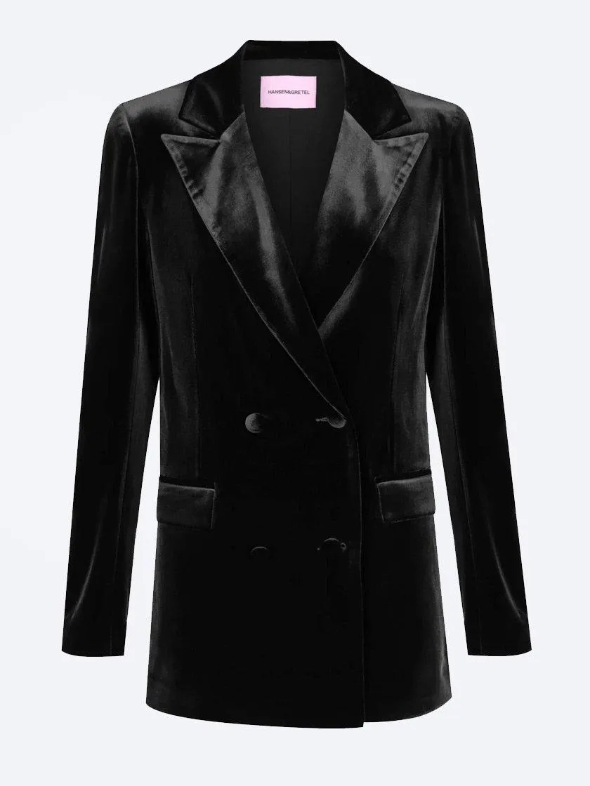 Luxurious Hansen & Gretel Clarrie Velvet Blazer Jacket