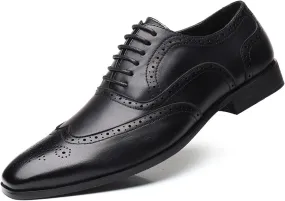 HASMI Large Size Men's Retro Business Formal Leather Shoes British Casual Shoes Brogue Trendy Shoes Men's Shoes