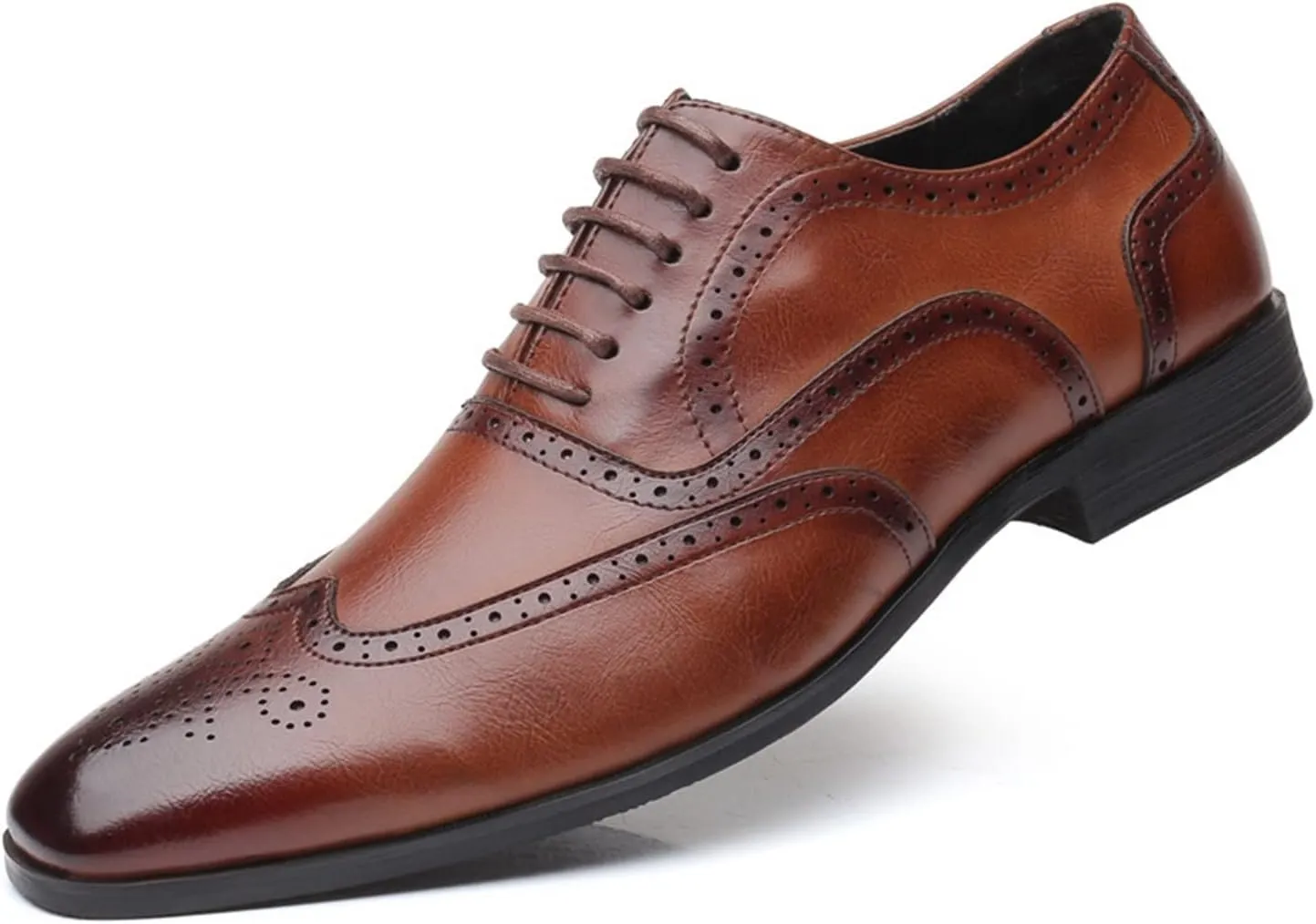 HASMI Large Size Men's Retro Business Formal Leather Shoes British Casual Shoes Brogue Trendy Shoes Men's Shoes