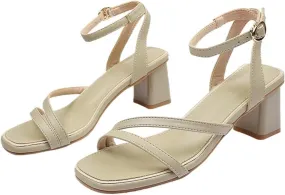 High Heels Genuine leather thick heel fairy style fashionable versatile open toe high heels one-strap sandals for women