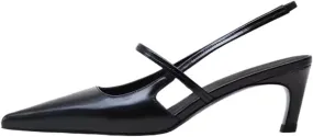 High Heels Women's genuine leather closed toe sandals pointed toe high heel single shoes women's stiletto heels