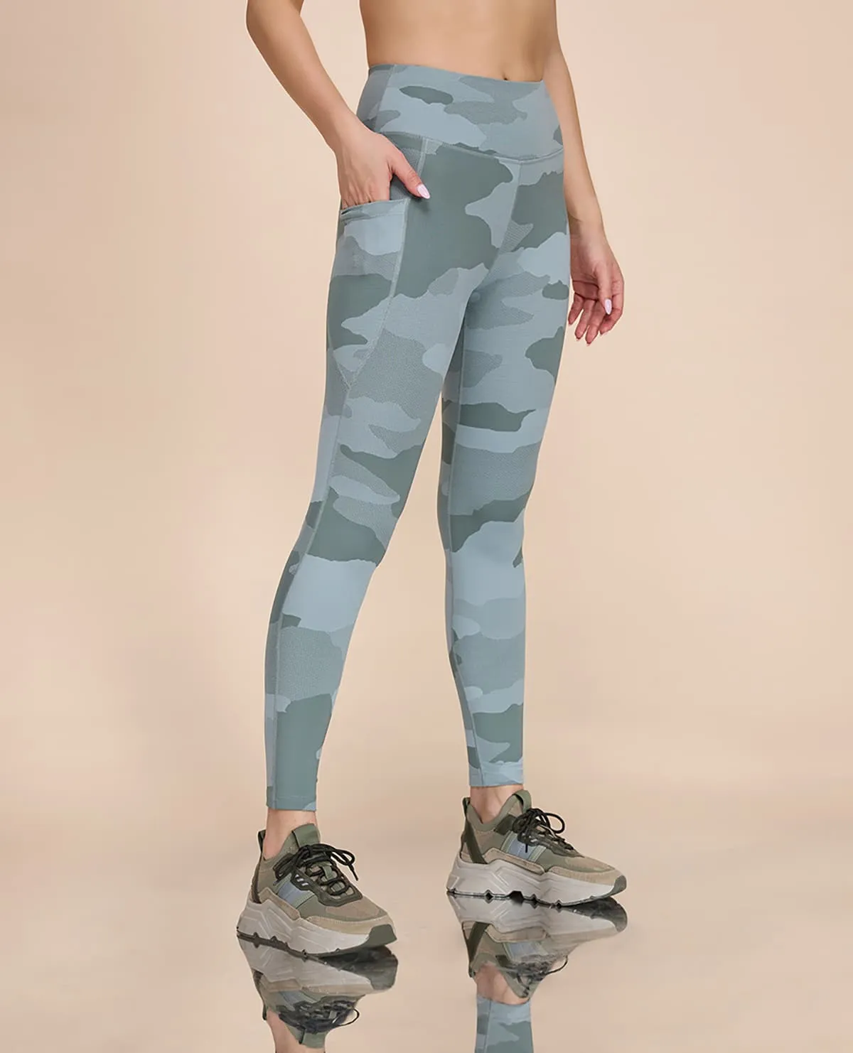 High Waisted Camo Printed Essential Leggings