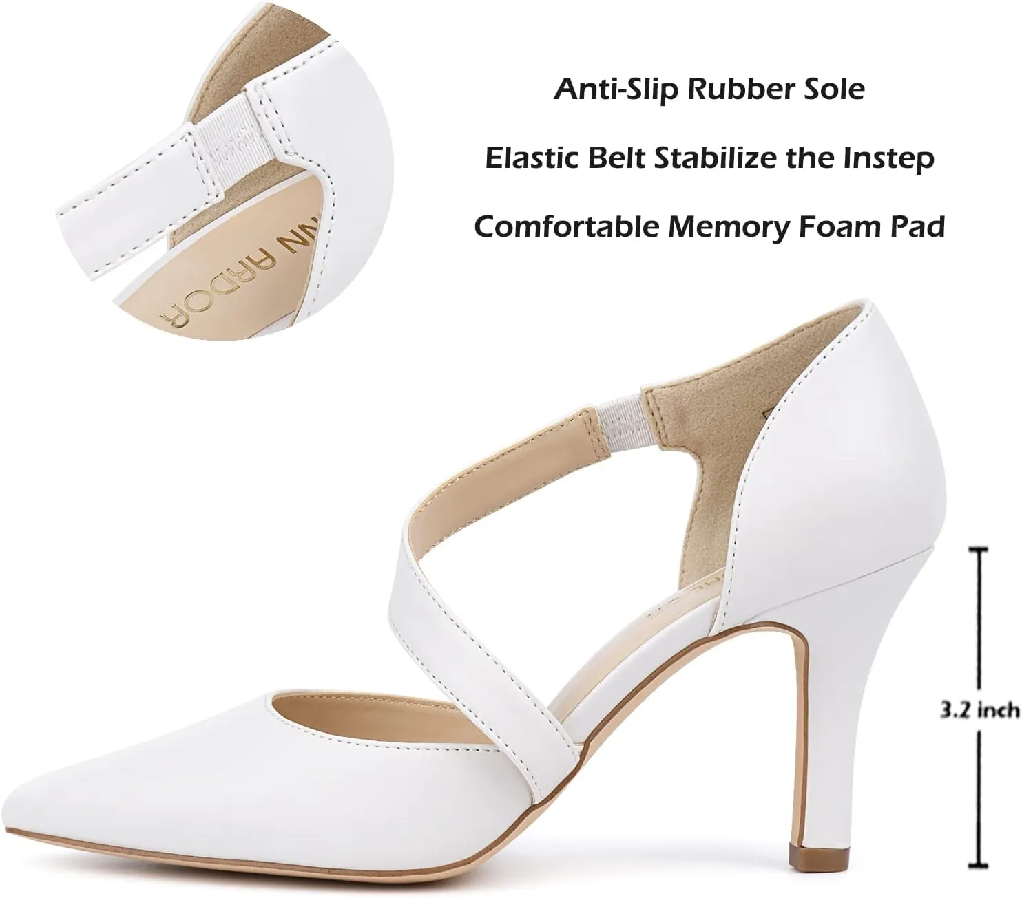 JENN ARDOR Women's High Heels Closed Pointed Toe Heels 3 inch Stilettos Heels Pumps