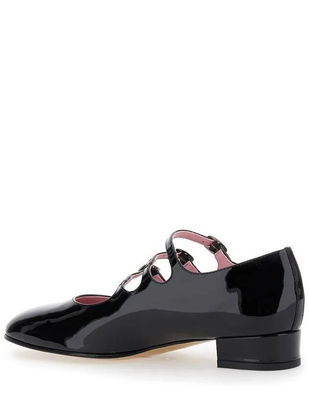 'Kina' Black Mary Janes With Straps And Block Heel In Patent Leather Woman