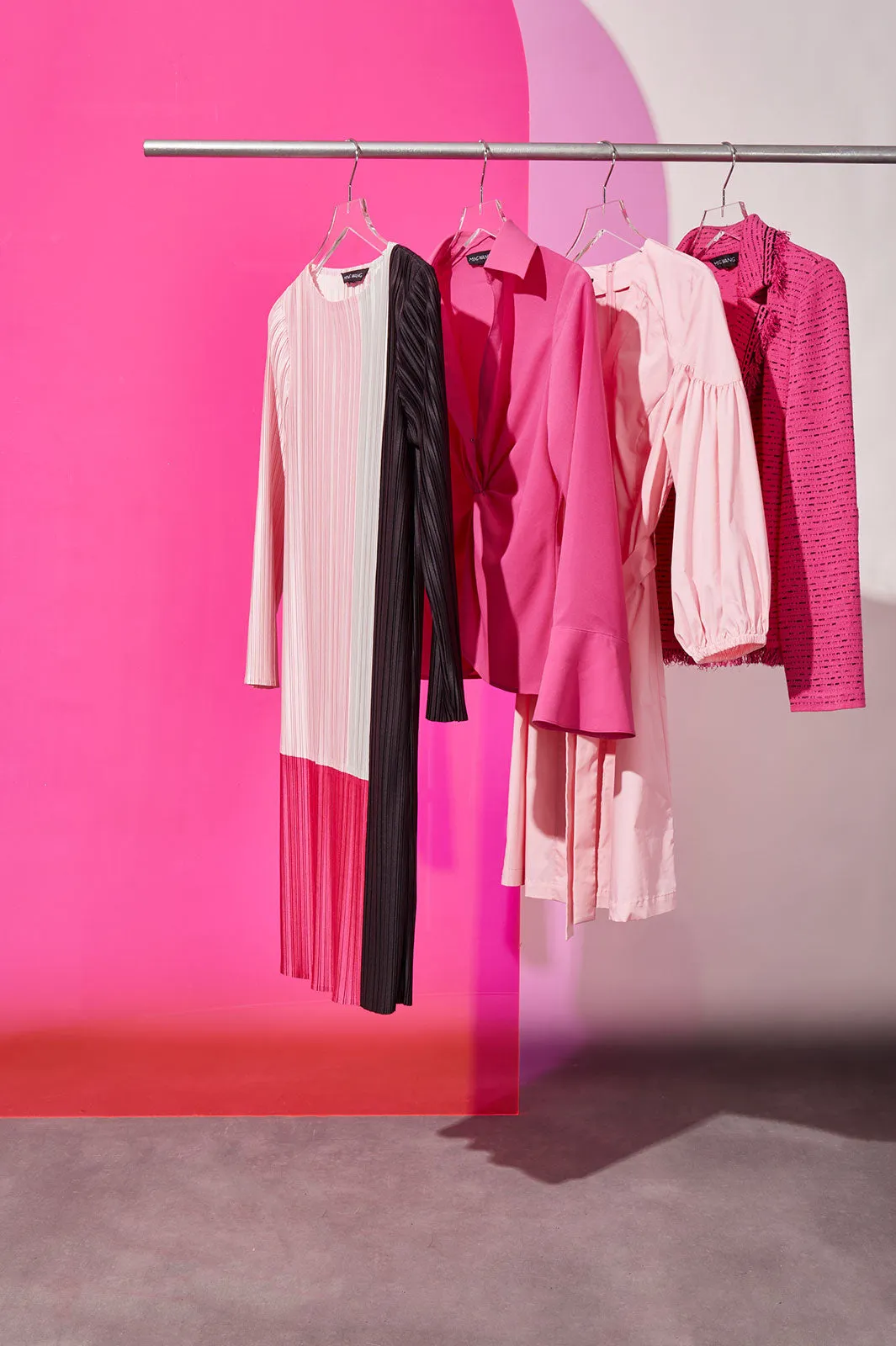 Knee-Length Dress - Fine Pleat Crepe de Chine
