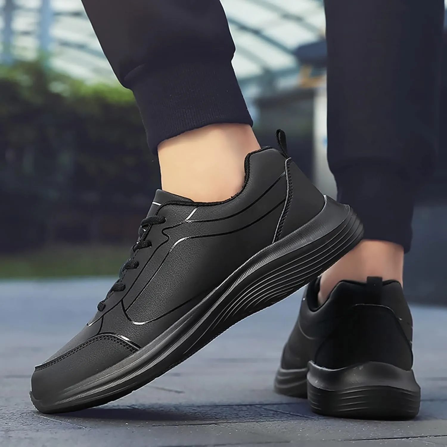 Men's Fashion Sneakers Fashion Men Sports Shoes Flat Non Slip Lace Up Upper Lightweight and Comfortable