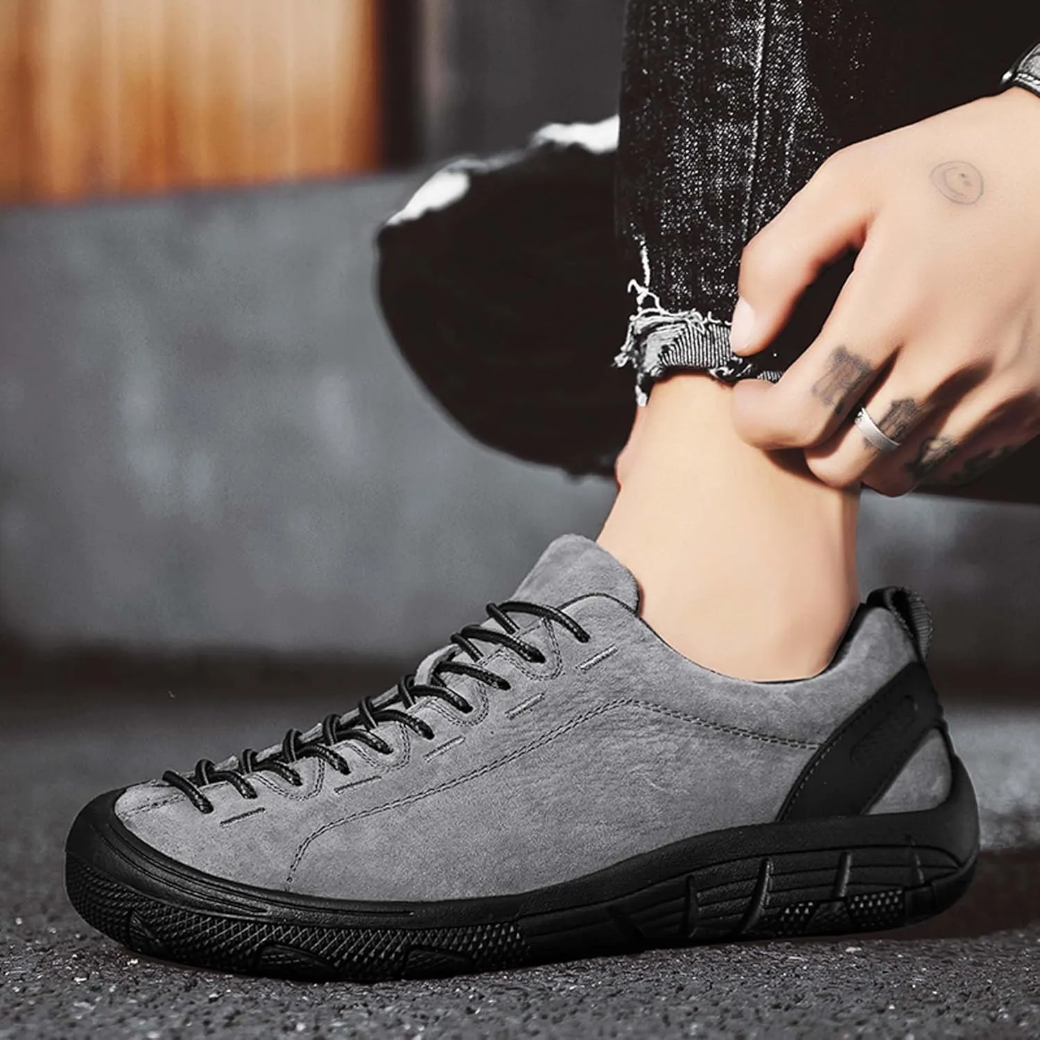 Men's Retro Casual Leather Shoes Classic Lightweight Comfortable for Driving Riding Walking Shoes, Derby Men's Business Dress Shoes Round Toe Dance Shoes