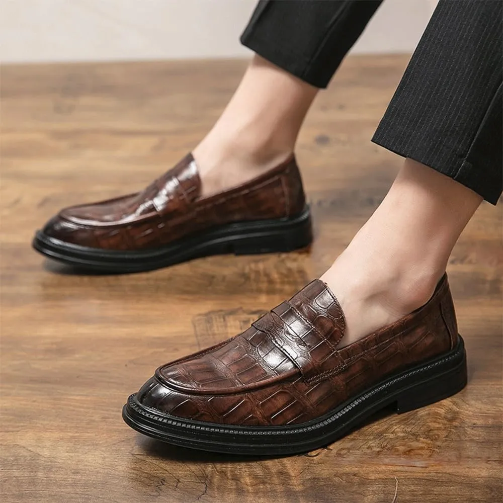 Men's Slip-On Oxford Dress Shoes, New Patent Leather Fashion Retro Half Brogue, Formal Business Shoes for Men, Stylish Wedding & Party Footwear, Comfortable Leather Shoes for All Occasions
