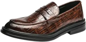 Men's Slip-On Oxford Dress Shoes, New Patent Leather Fashion Retro Half Brogue, Formal Business Shoes for Men, Stylish Wedding & Party Footwear, Comfortable Leather Shoes for All Occasions