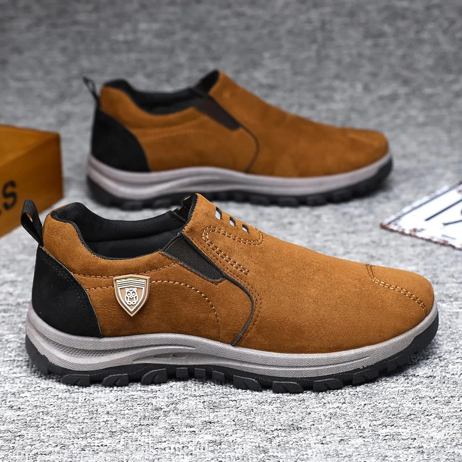 Men's Suede Fashion Slip-on Loafers Comfortable Moccasins Boat Shoes Casual Penny Driving Loafers Casual Walking Shoes Dress Comfortable for Work