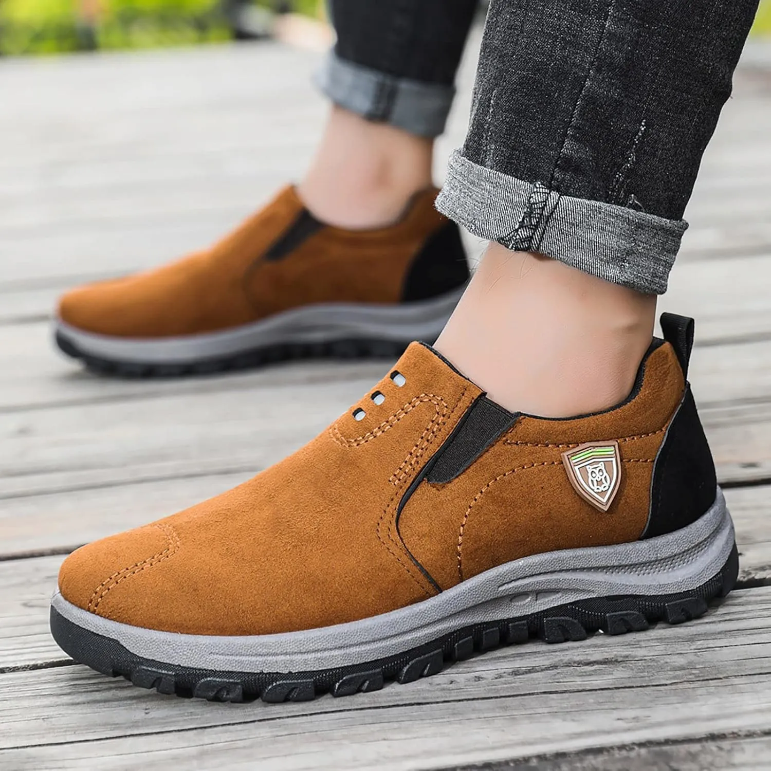 Men's Suede Fashion Slip-on Loafers Comfortable Moccasins Boat Shoes Casual Penny Driving Loafers Casual Walking Shoes Dress Comfortable for Work