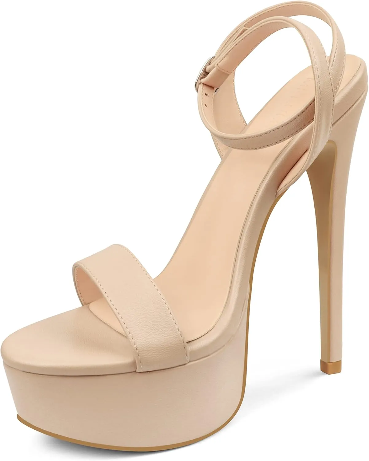 MERUMOTE Women's Platform Heels Sky High Heel Sandals Party Bridal Evening Shoes