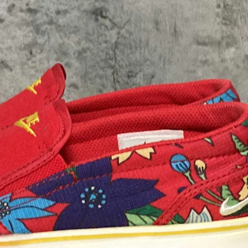 NIKE toki slip print wmns slip-on shoes red flower