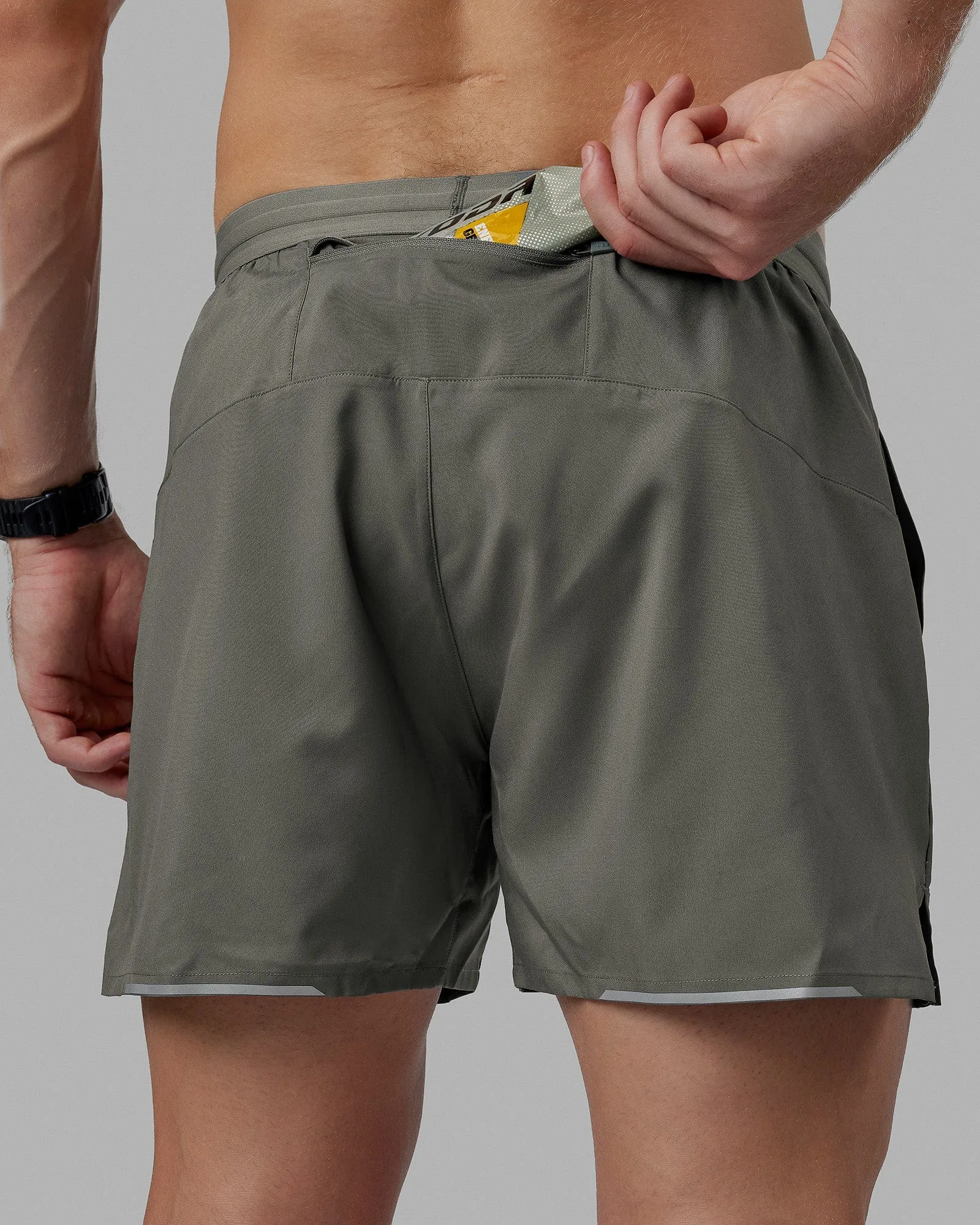 Pace 5" Lined Performance Shorts - Graphite-Reflective