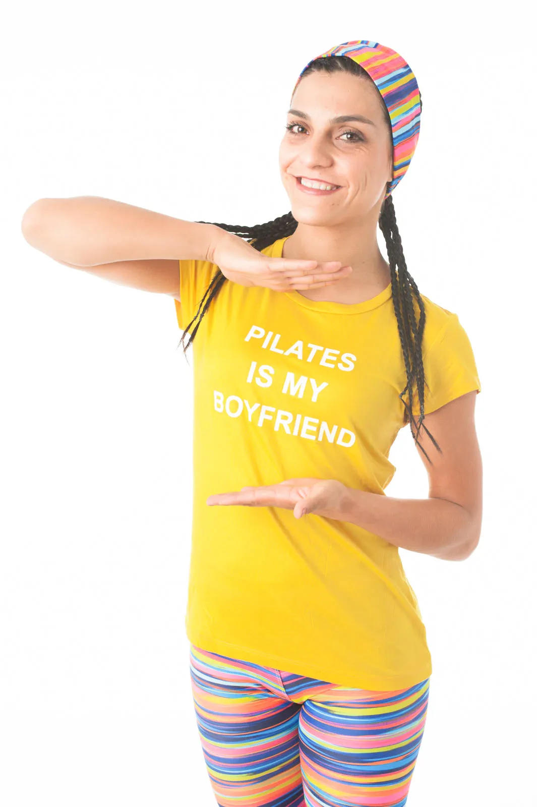 Pilates Is My Boyfriend Tee- Canary Yellow
