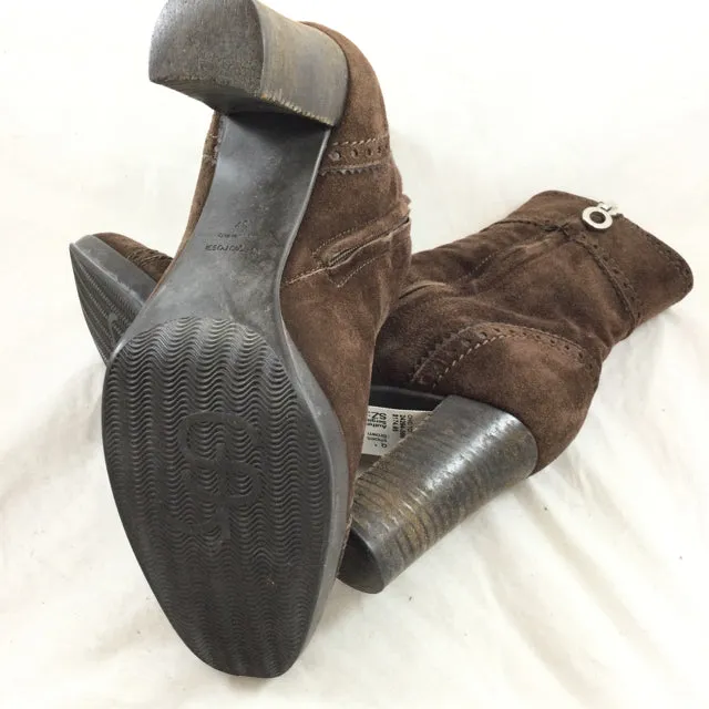 Sergio Rossi Suede Heeled Booties. Size 37