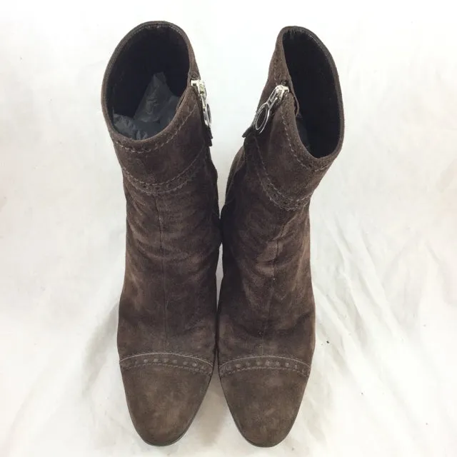 Sergio Rossi Suede Heeled Booties. Size 37