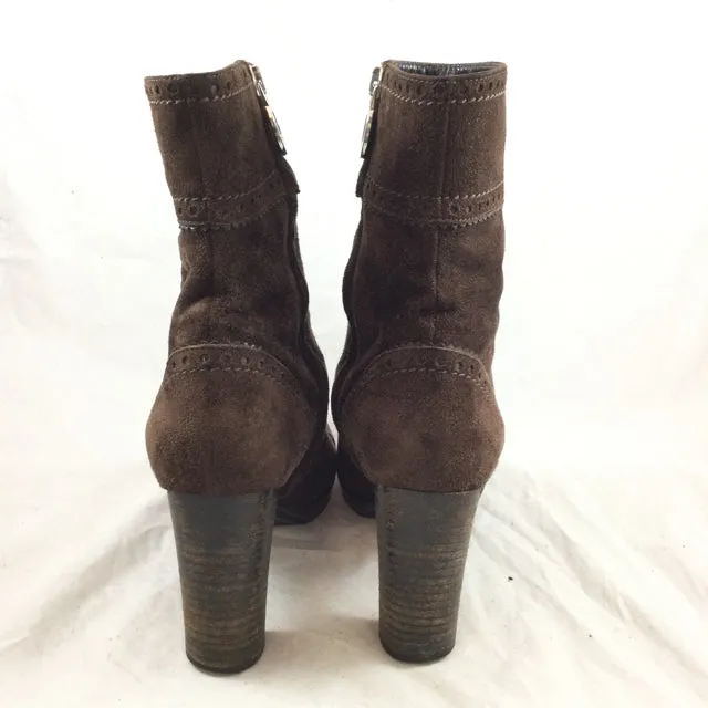 Sergio Rossi Suede Heeled Booties. Size 37