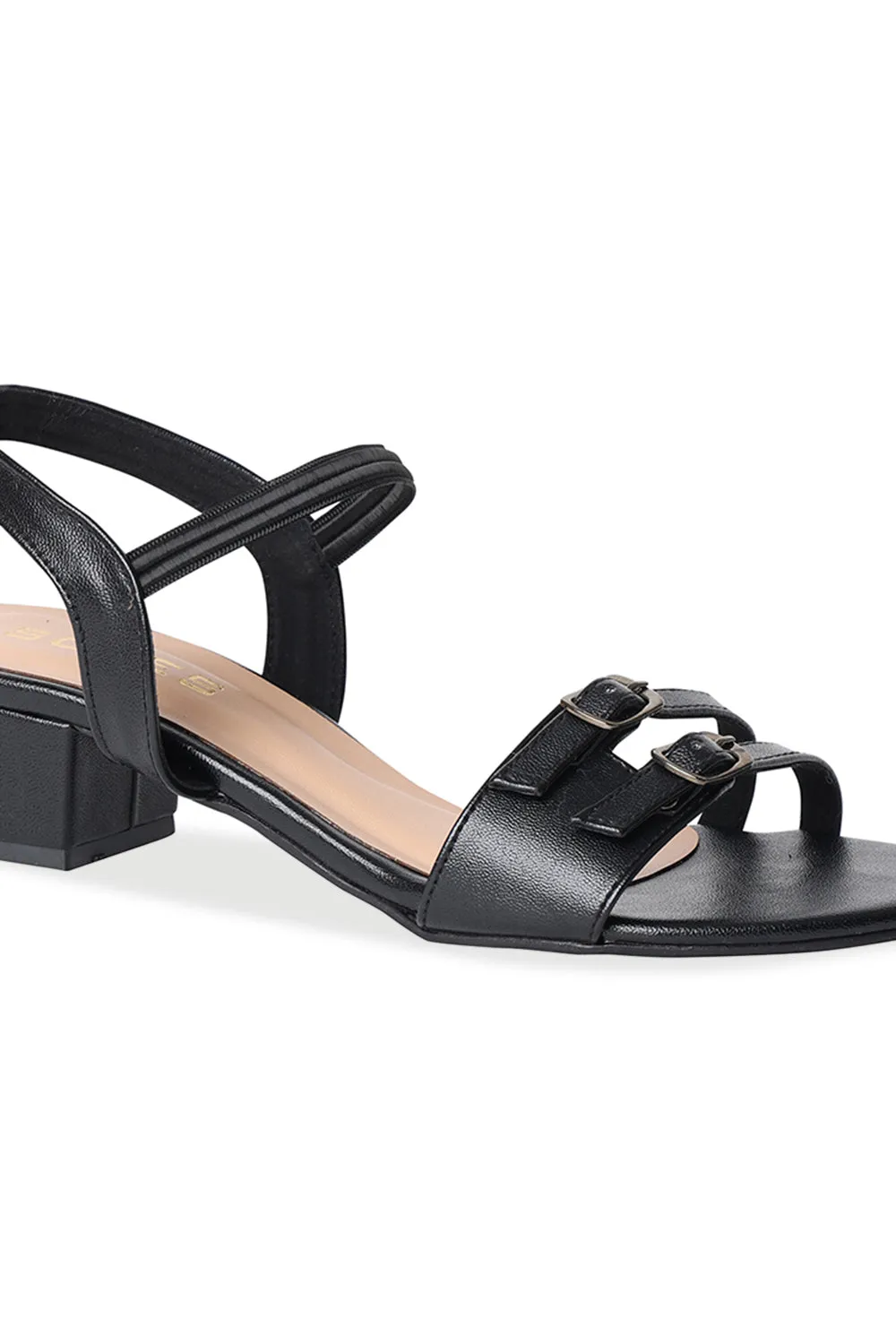 SOLES Front Buckle Small Strapped Heels