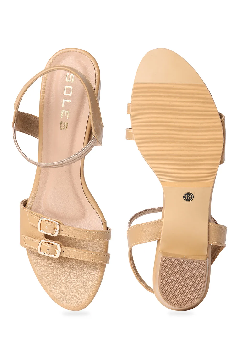 SOLES Front Buckle Small Strapped Heels