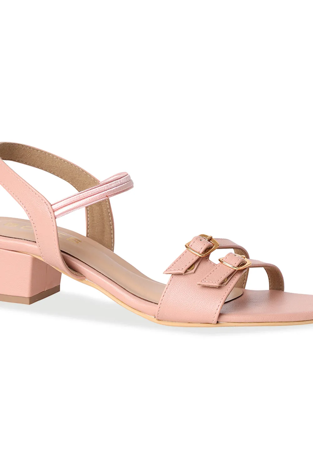 SOLES Front Buckle Small Strapped Heels