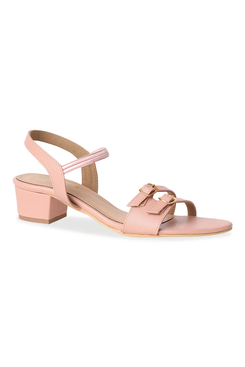 SOLES Front Buckle Small Strapped Heels