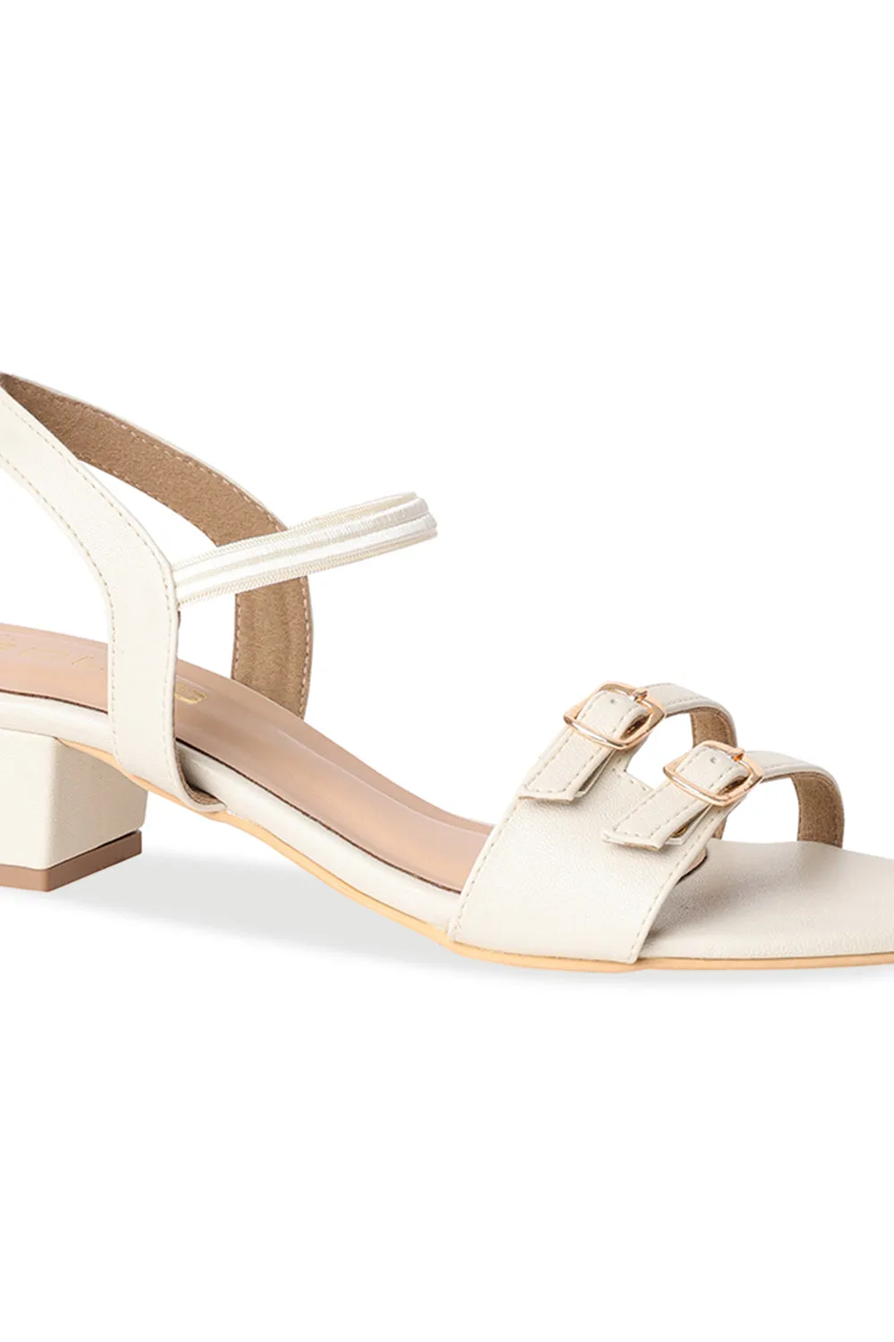 SOLES Front Buckle Small Strapped Heels