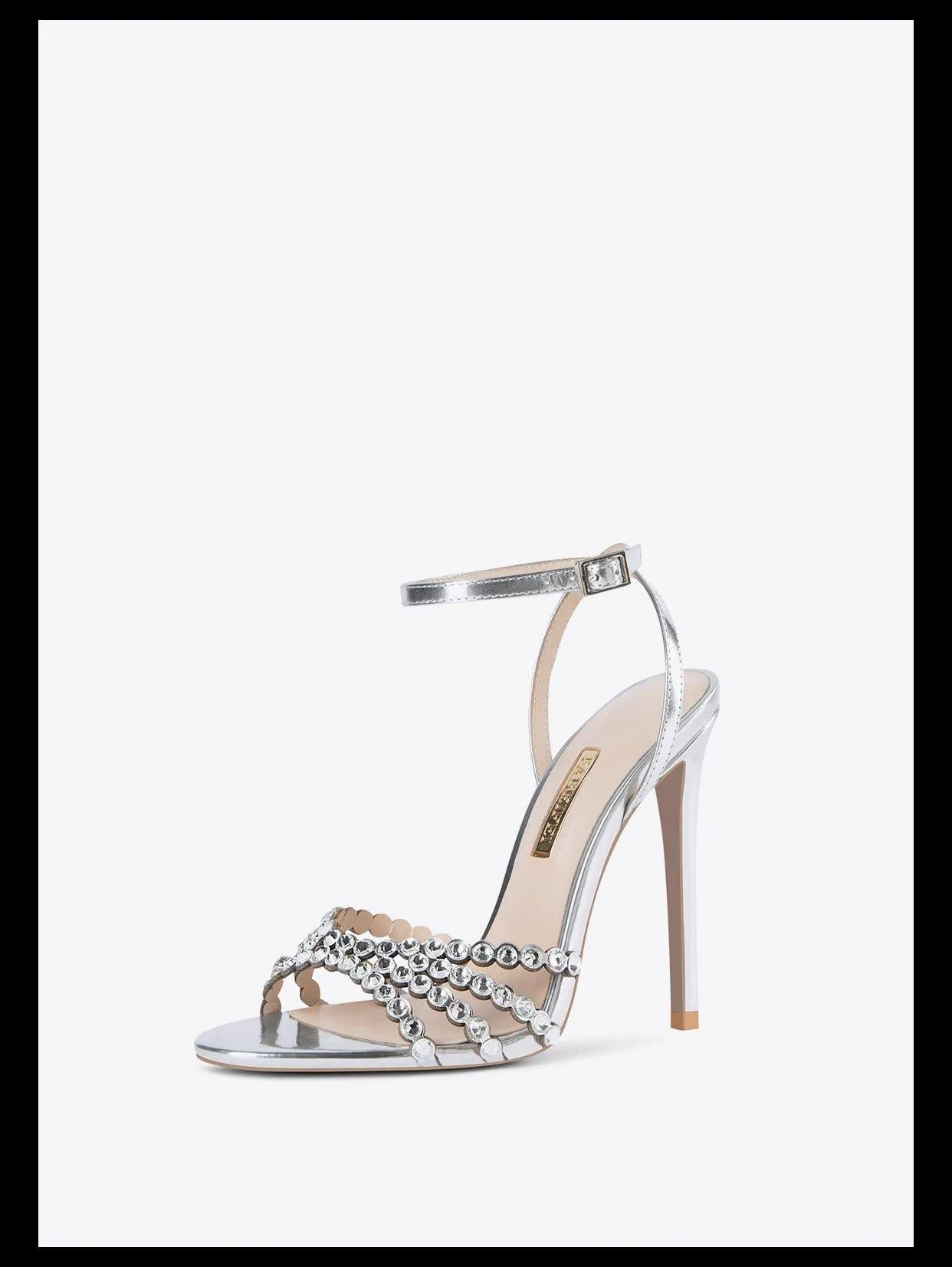 Stiletto high heels rhinestone open toe high heels sandals - Caliop