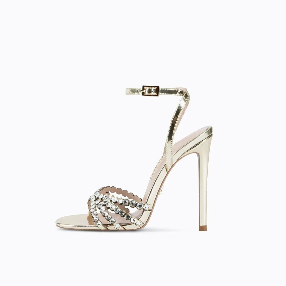 Stiletto high heels rhinestone open toe high heels sandals - Caliop