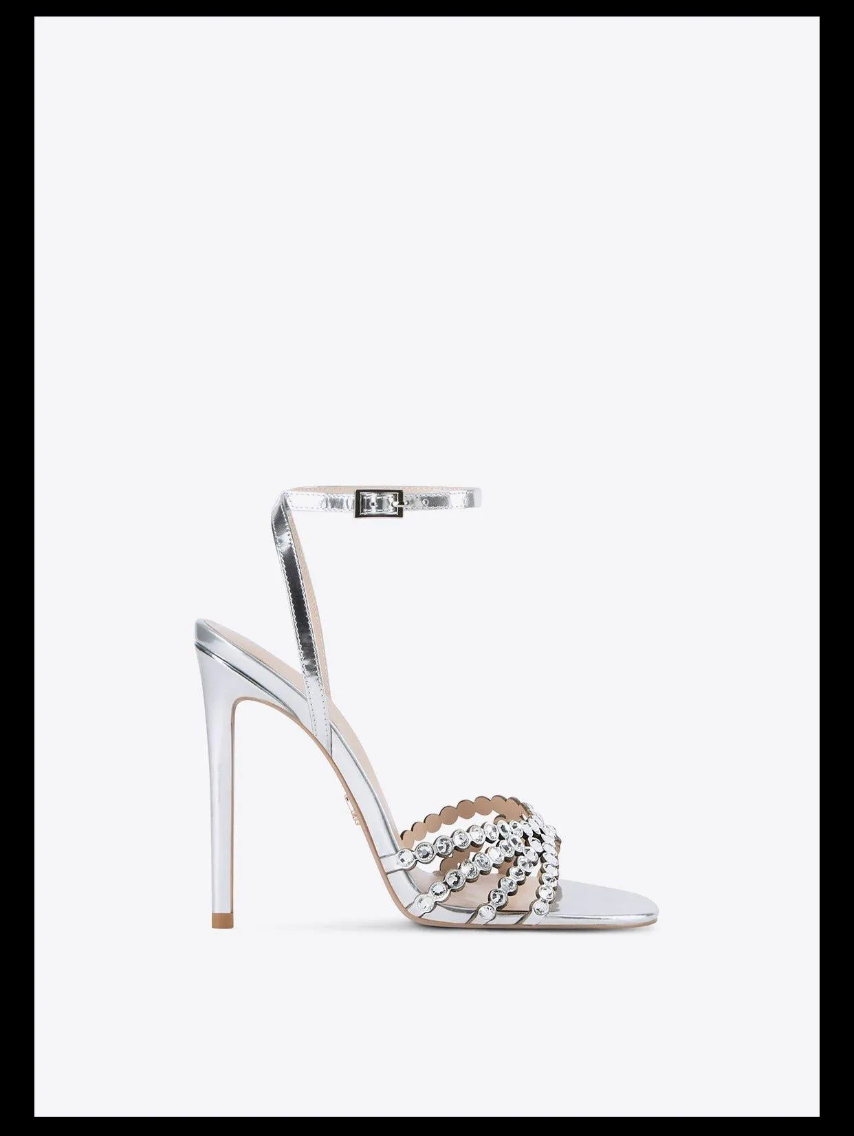 Stiletto high heels rhinestone open toe high heels sandals - Caliop