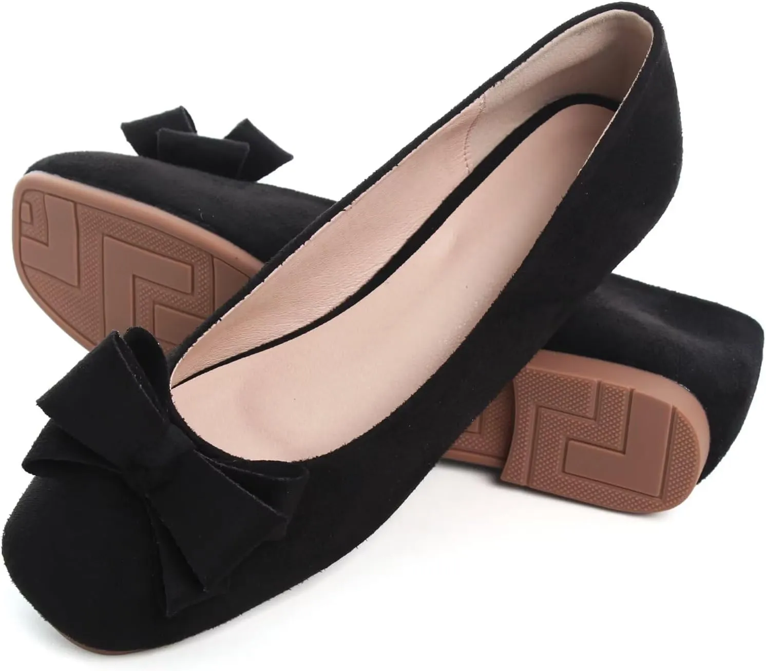 TN TANGNEST Women's Ballet Flats Cute Square Toe Dress Flats Soft Work Flats