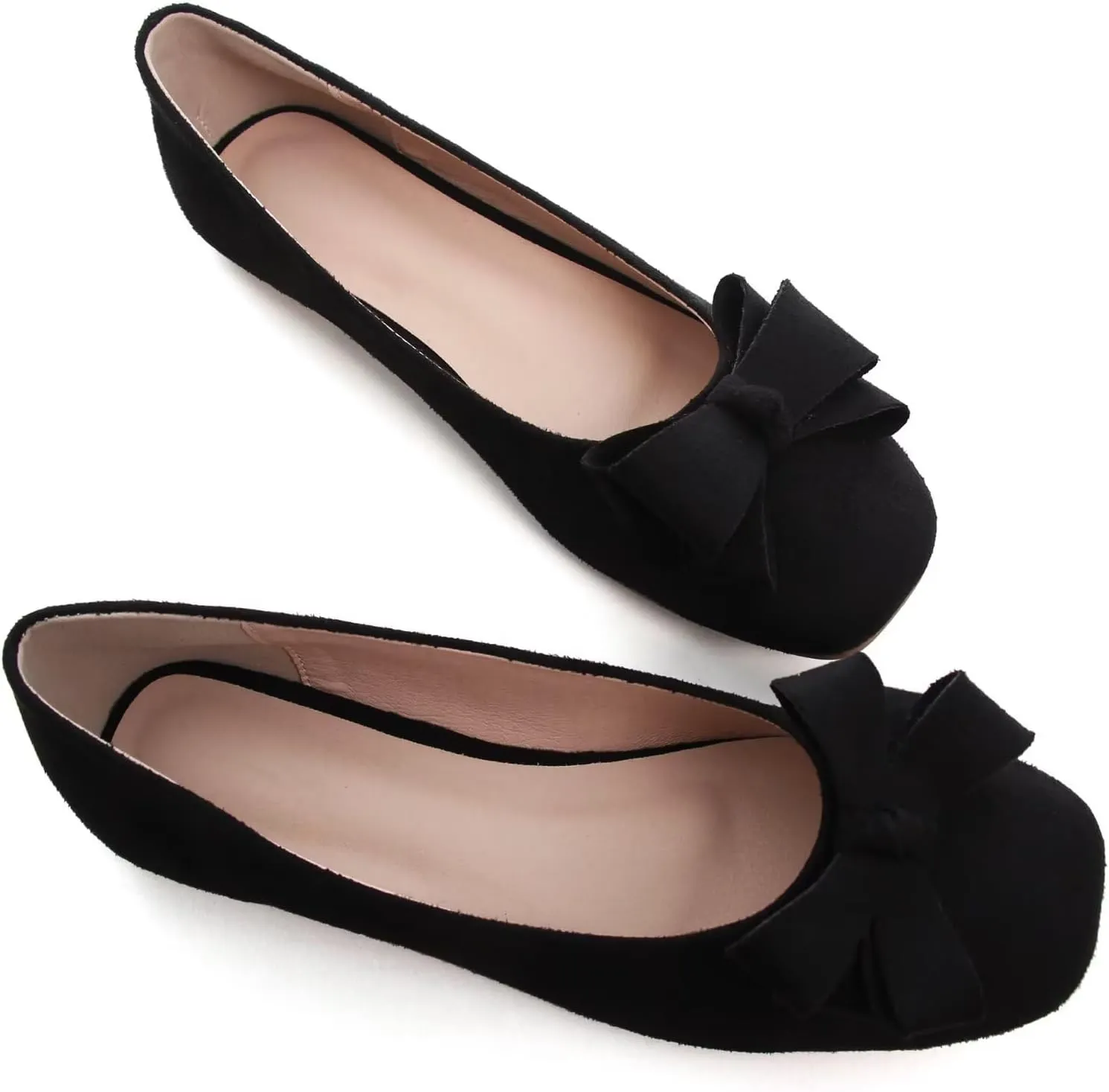 TN TANGNEST Women's Ballet Flats Cute Square Toe Dress Flats Soft Work Flats