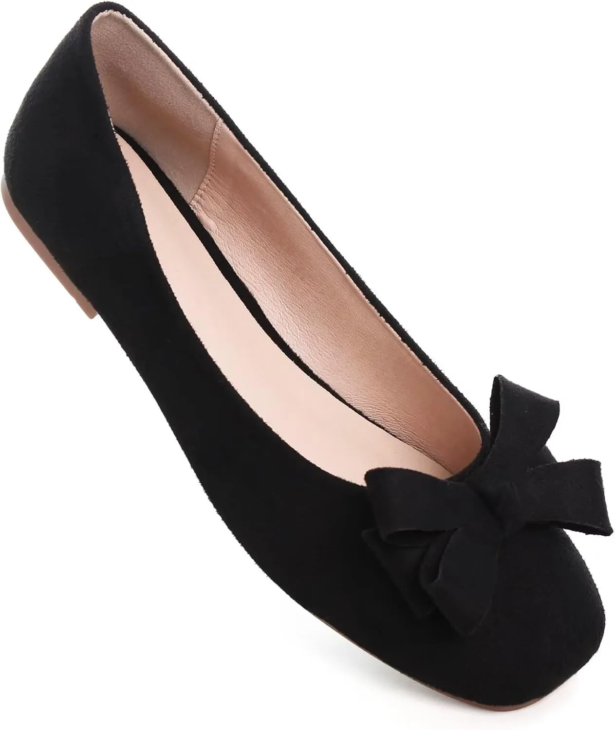 TN TANGNEST Women's Ballet Flats Cute Square Toe Dress Flats Soft Work Flats