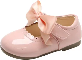 Toddler Flower Girl Dress Shoes Patent Bow Mary Jane Ballet Flats Wedding Party School Mary Janes Shoes for Girls
