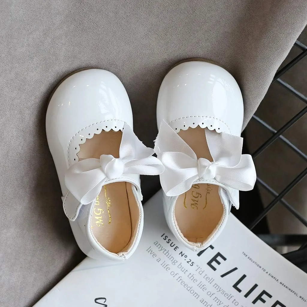 Toddler Girls Mary Jane Dress Shoes Ballet Flat𝘀 Slip-On Bowknot Wedding Par𝘁y Size Five Toddler Boy Shoes
