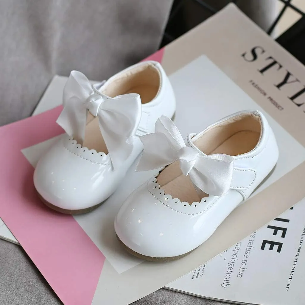 Toddler Girls Mary Jane Dress Shoes Ballet Flat𝘀 Slip-On Bowknot Wedding Par𝘁y Size Five Toddler Boy Shoes